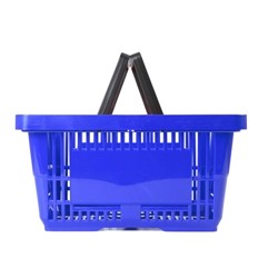 22L Plastic Shopping Basket - Blue