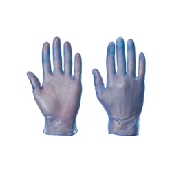 Blue Vinyl (Powdered) Gloves - Large