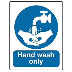 Hand Wash Only Sticker - 125x100mm