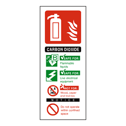 CO2 Fire Extinguisher Sign/Sticker