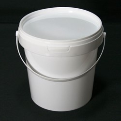 1ltr White Catering Bucket with lid