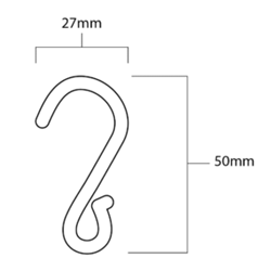 'S' Hook for Clip Strips 