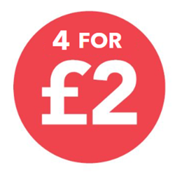4 for £2 flash stickers - 35mm