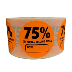 75% Reduced Orange Stickers