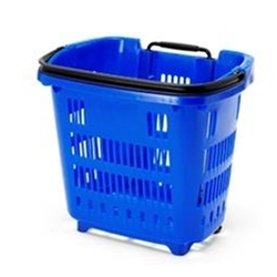 34L 2 Wheel Trolley Basket - Blue