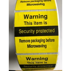 Security Tag Label - 4x4cm (Black and Yellow)