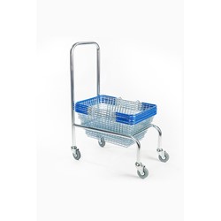Wheeled Basket Stacker with Handle and castors