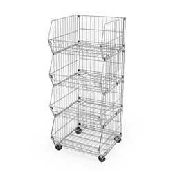 Mobile Stacking Basket Stand (5-Tier)