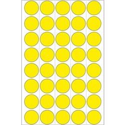 Yellow Adhesive Dots 10mm