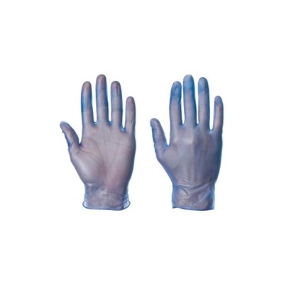 Blue Vinyl (Powdered) Gloves - Small