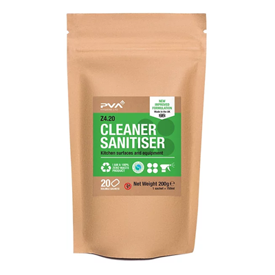 Cleaner sanitiser soluble sachets