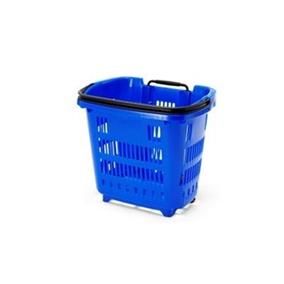 34L, 2 Wheeled Trolley Basket - Blue